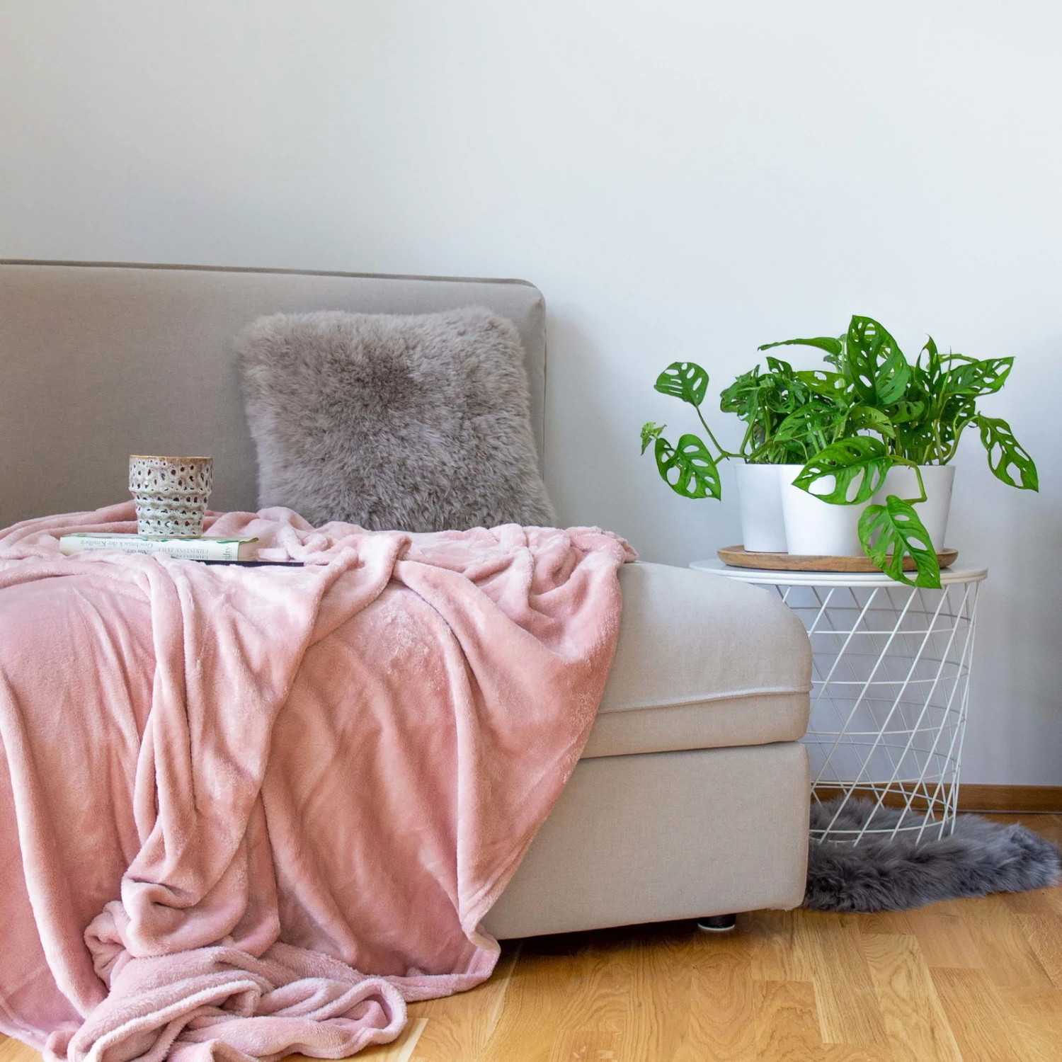 Schaffell-Kissenhülle Platingrau Aus 100% Naturfell, 40x40cm