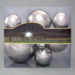 Kugeln, Edelstahl, Silber, 3x6cm, 2x8cm, 1x10cm