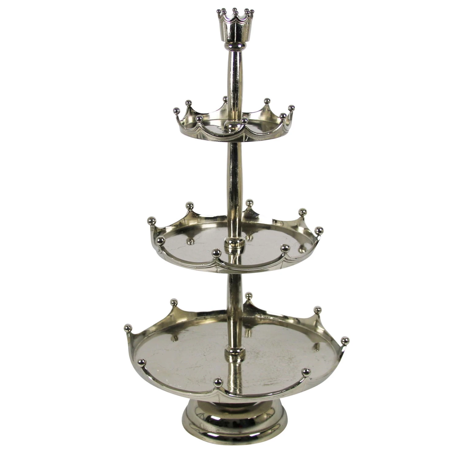 Etagere, Krone, In Silber, Aluminium, 114,5 X 61 X 61 Cm