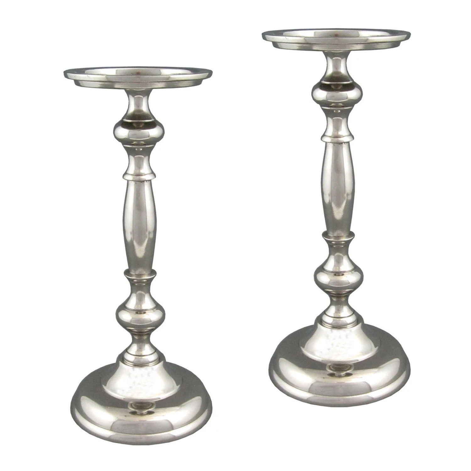 Kerzenteller, Kerzenhalter, 2er-Set, Aluminium, Silber, Für Stumpen, 20 X 11,5 Cm