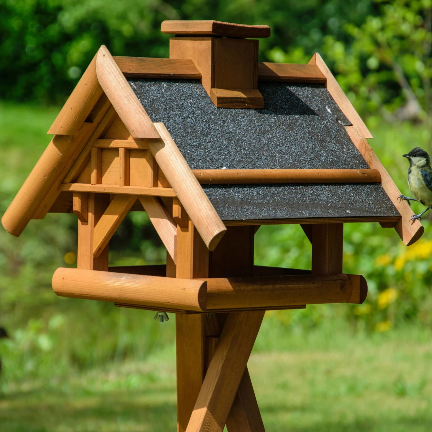Vogelhaus Inkl. Ständer, Holz, Bernstein, 39 X 38 X 33 Cm – Bild 2