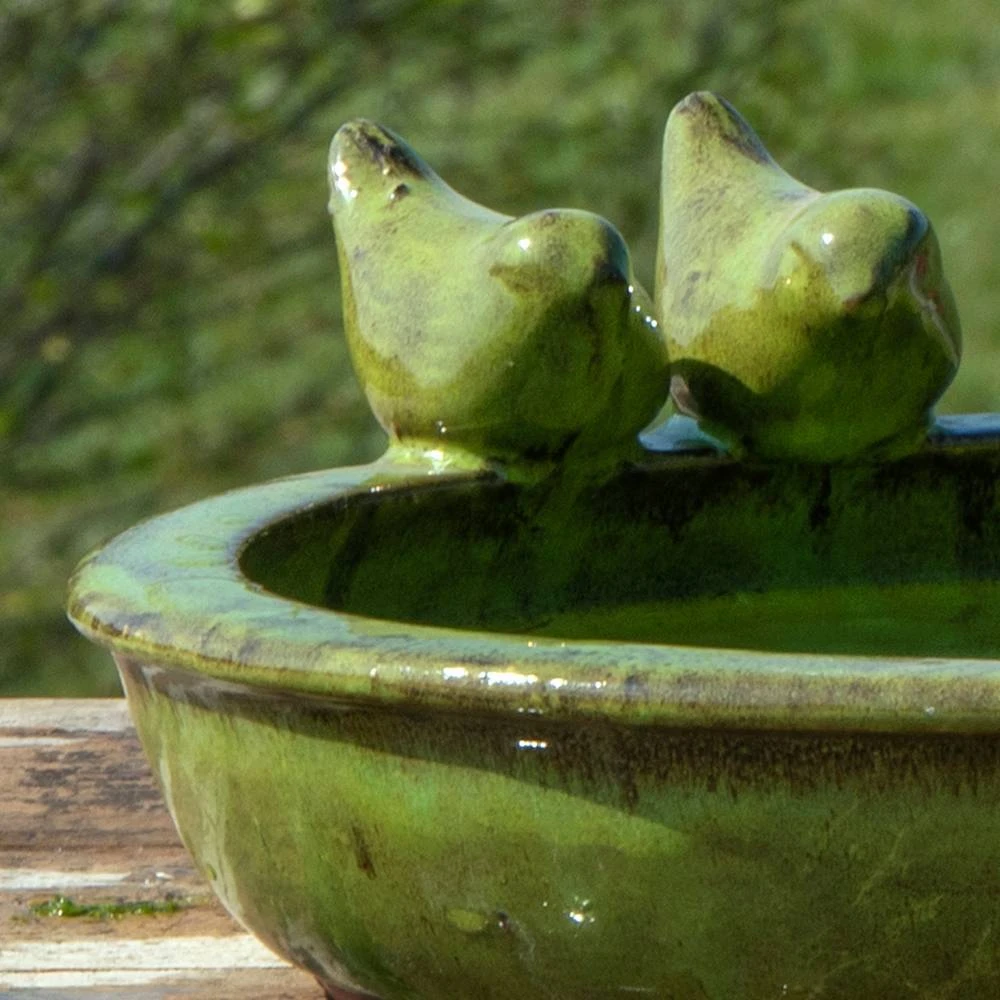 Vogeltränke Rund M, Grün, Keramik – Bild 2
