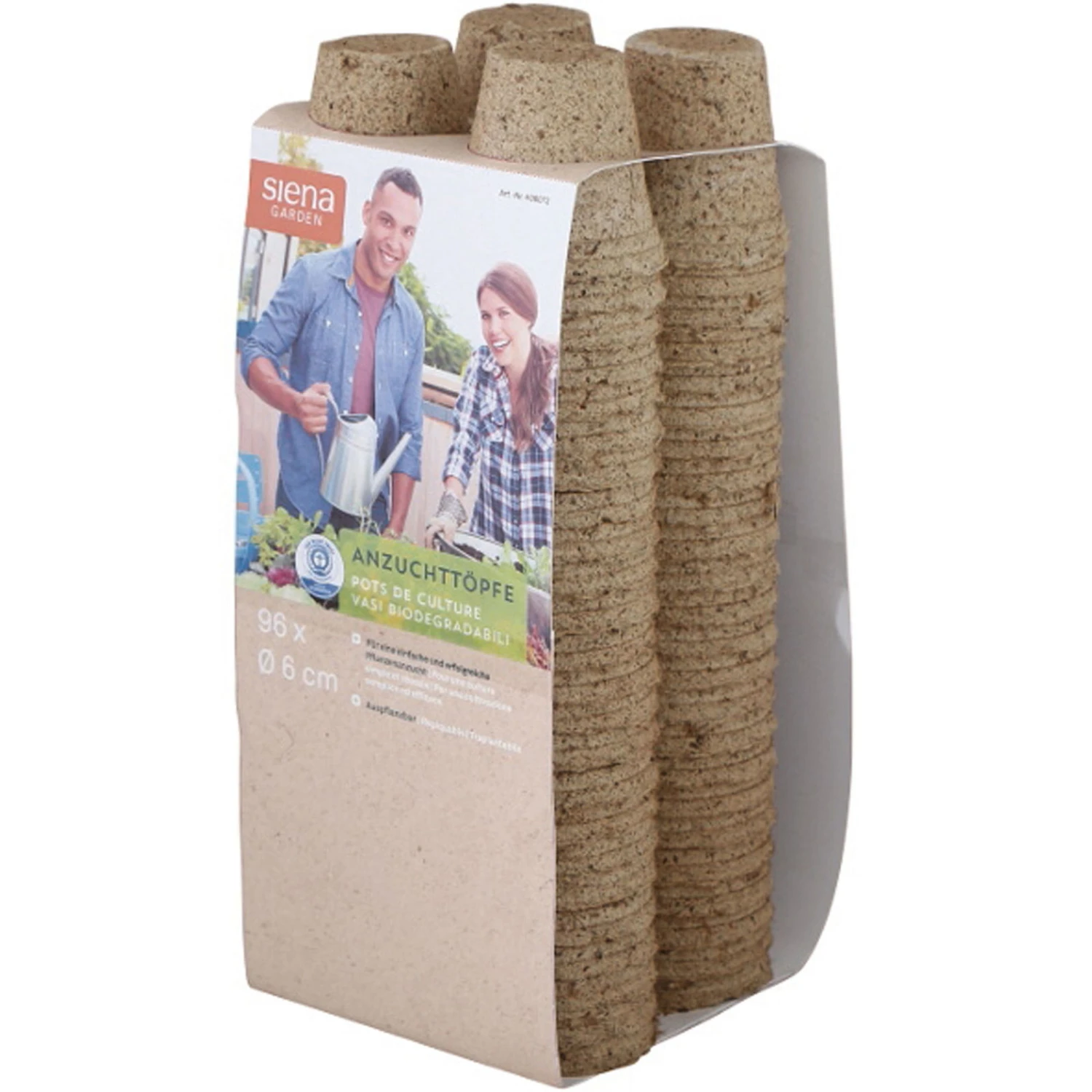 Bio-Anzuchttöpfe Rund, Braun – Bild 2