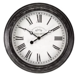 Biarritz Wanduhr, Schwarz, 30 Cm, Kunststoff Und Glas, Indoor Und Outdoor