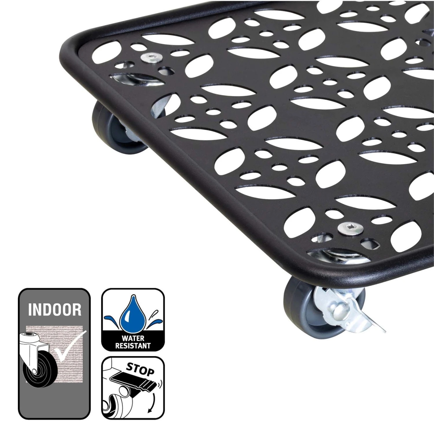 Pflanzenroller GH0936/0937, Tragkraft 80 Kg, Schwarz, Ø 30 Cm – Bild 3