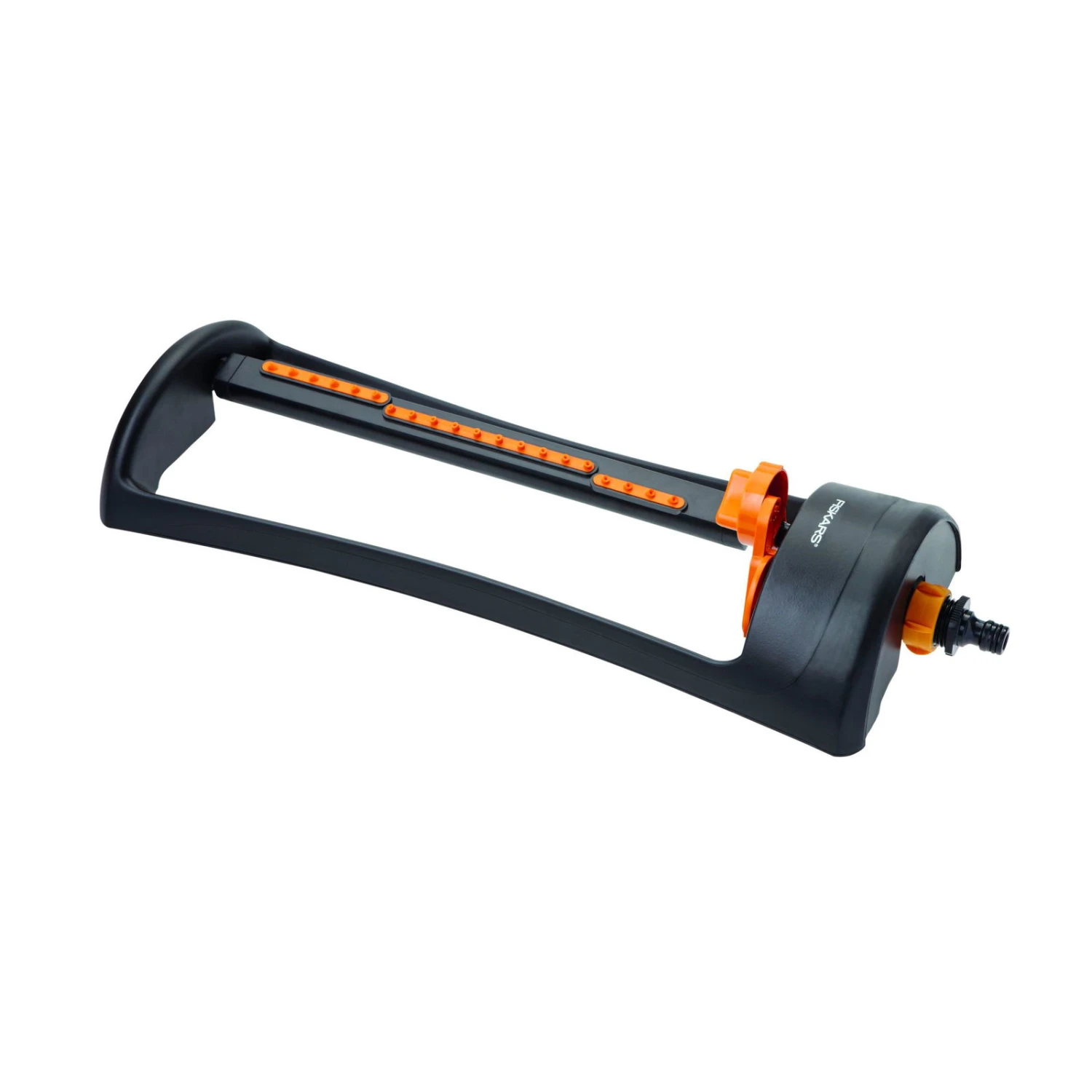 Fiskars Wassersparender Sprinkler, 20 % Weniger Wasserverbrauch, Schwarz-orange – Bild 2