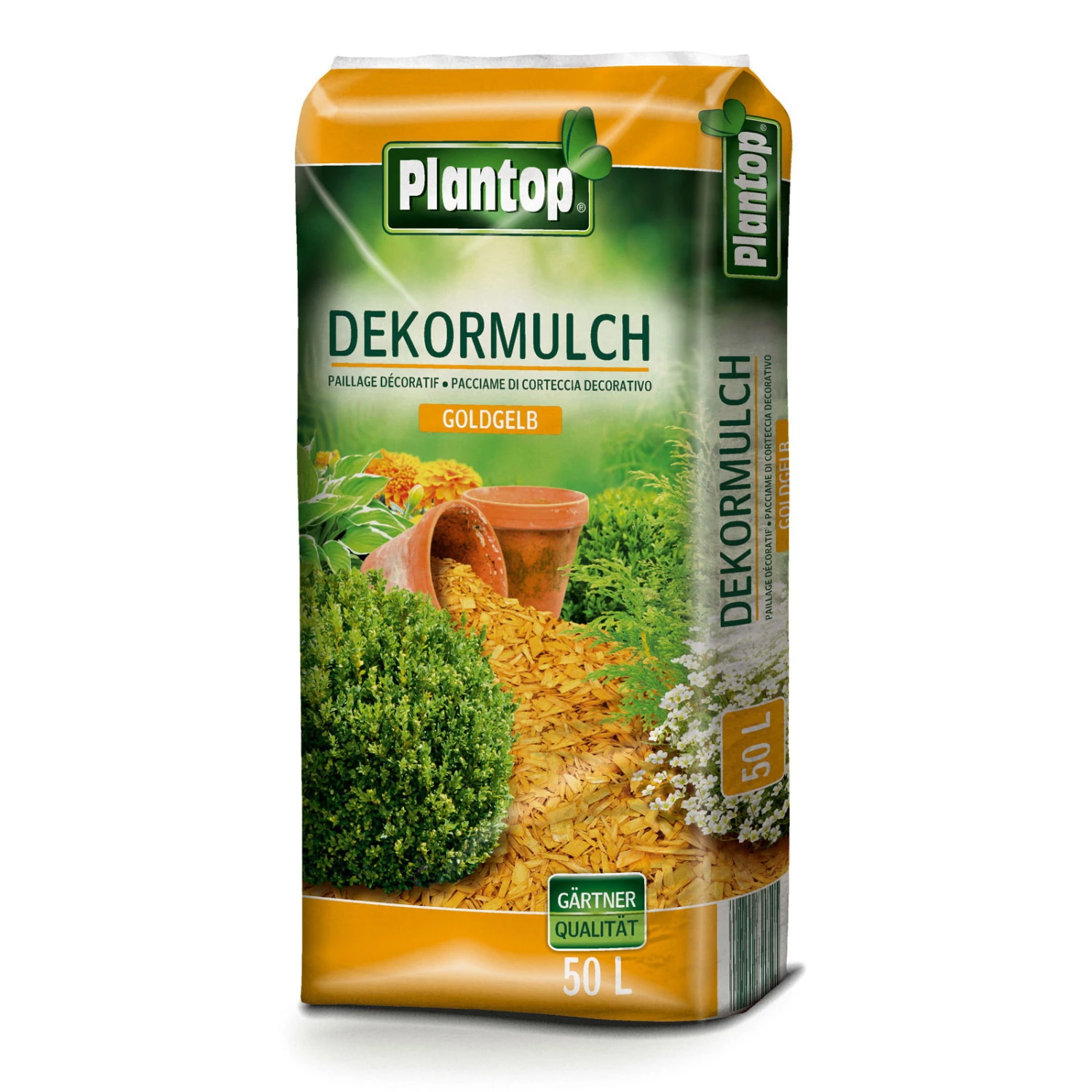 Plantop Dekormulch Goldgelb, 1950 L Gesamt, 39 Sack á 50 Liter – Bild 3
