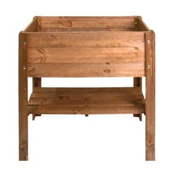 Hochbeet Mit Ablage, Dunkelbraun, 80,5 X 78,5 X 40 Cm