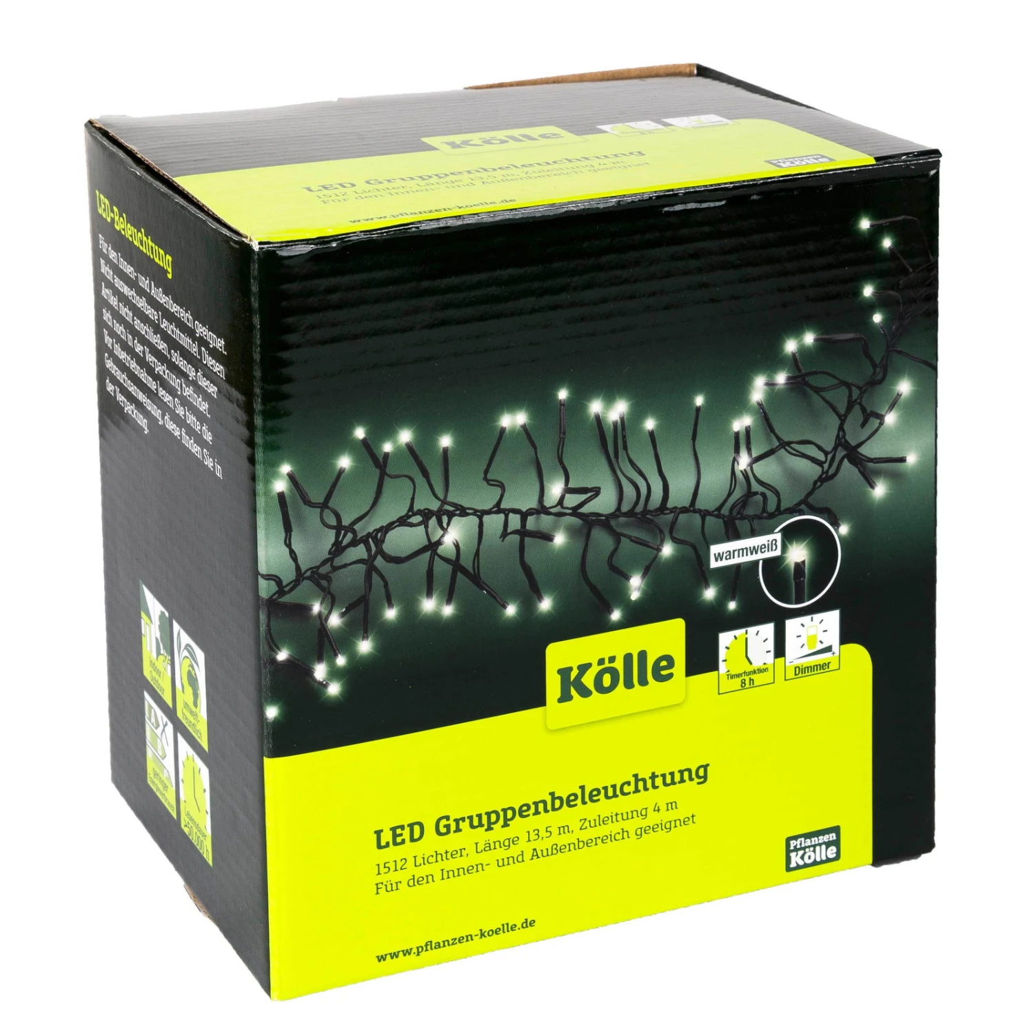 LED Lichterkette, Gruppenbeleuchtung, 1.512 Lichter, Warmweiß, 13,5 M – Bild 2