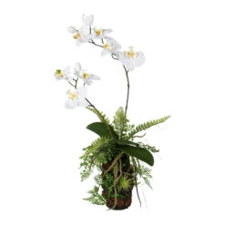 Kunstpflanze Orchideen & Farn Arrangement, Topf-Ø 10 Cm, Höhe Ca. 57 Cm