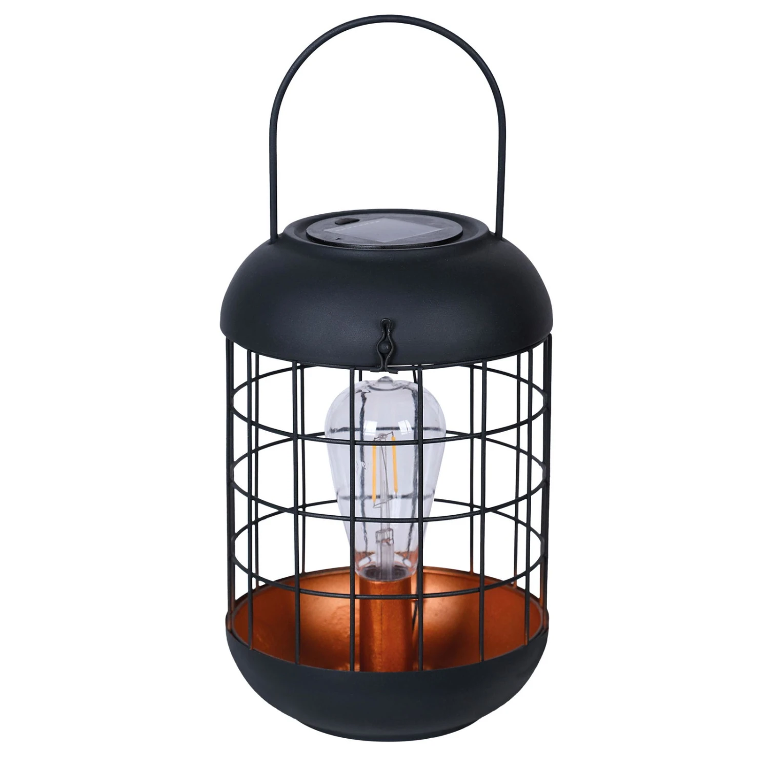 Solarlaterne 'Lighthouse', Schwarz, Metall, Höhe 26 Cm – Bild 2