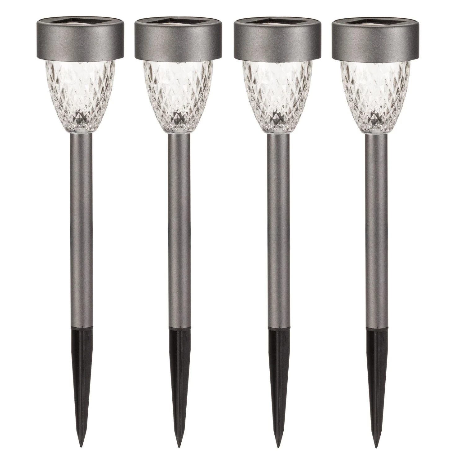 Gartenleuchte 'Cygnus', 4er-Set, Grau, Edelstahl – Bild 2