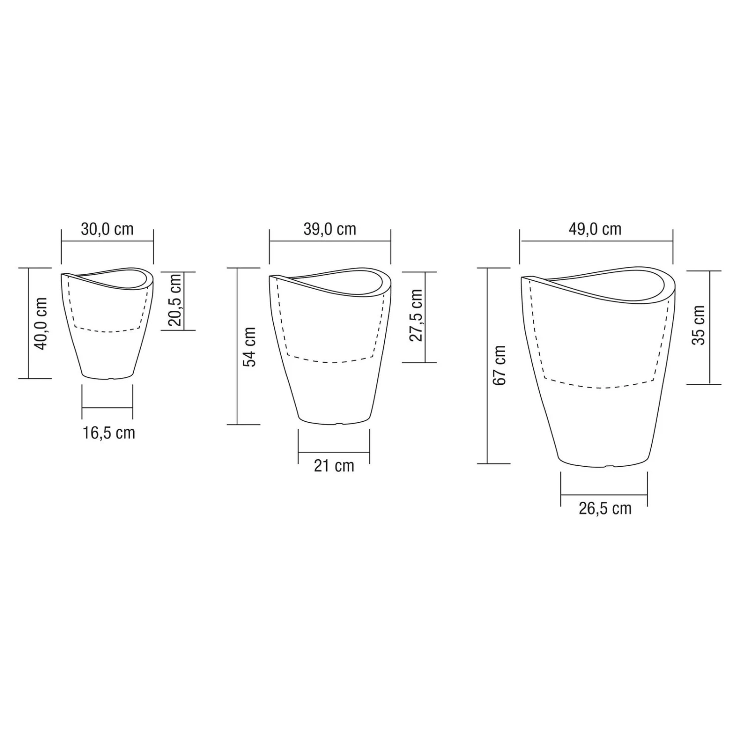Pflanzgefäß "Wave Globe High" Schwarz – Bild 3