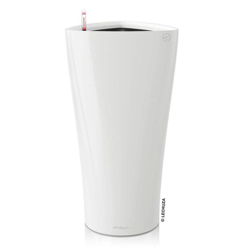 LECHUZA Delta Premium, All-in-One-Set, Weiß Hochglanz, Ø 30 Cm, H:56 Cm – Bild 3