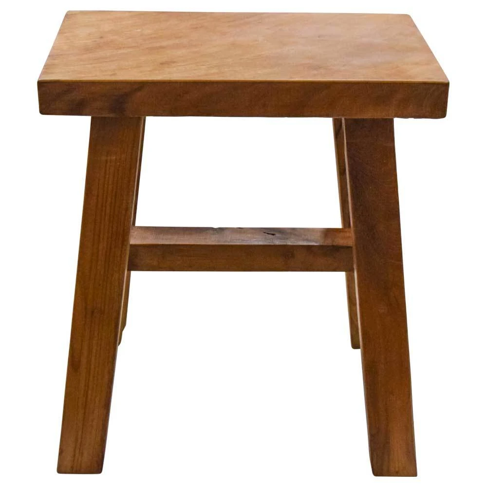 Wurzelholz-Hocker Eckig Aus Recyceltem Teakholz, Ca. 40x25 Cm