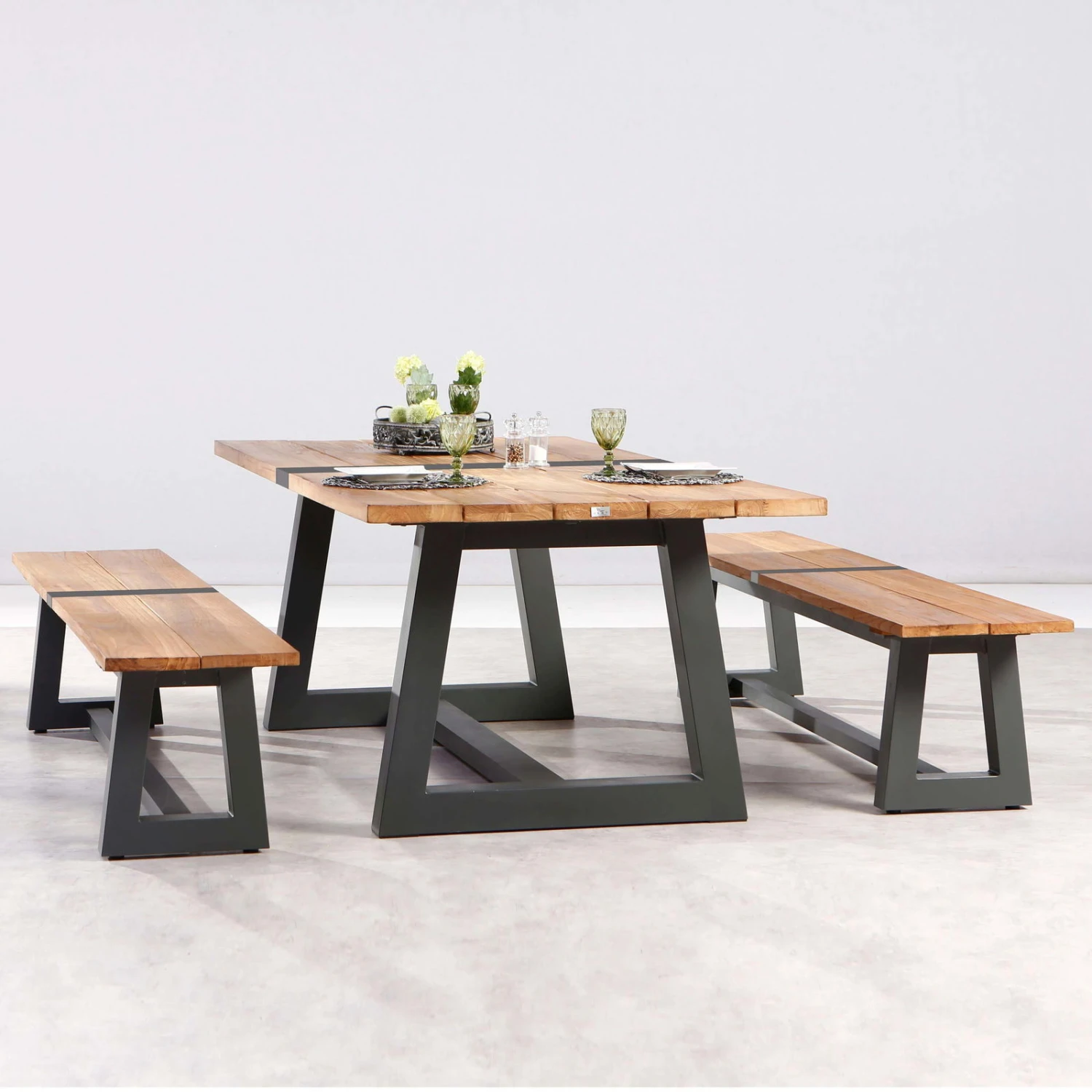 Best Alu-Bank Campione, Teakholz, Anthrazit, 45 X 220 X 40 Cm – Bild 5