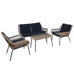 Lounge-Gruppe 'Tilburg II', 4-tlg., Braun