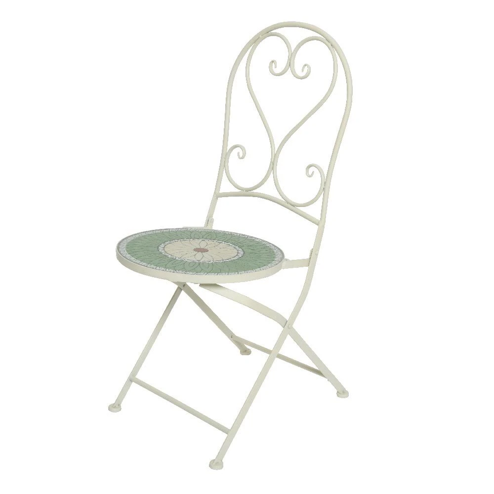 Bistro-Klappstuhl 'Vigo', Grün Mit Blumenmosaik