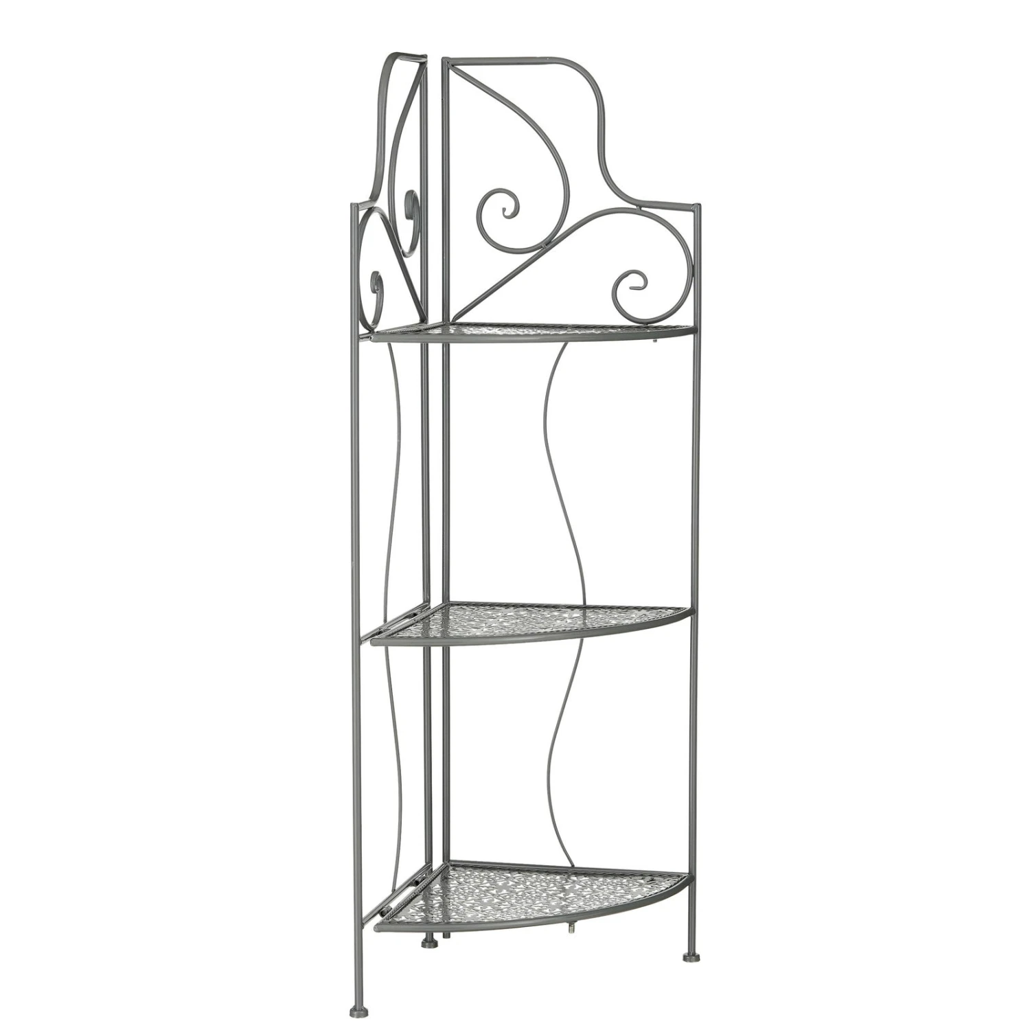 Eckregal 'Thalia', Dunkelgrau, Eisen, Ca. 32 X 32 X H111 Cm