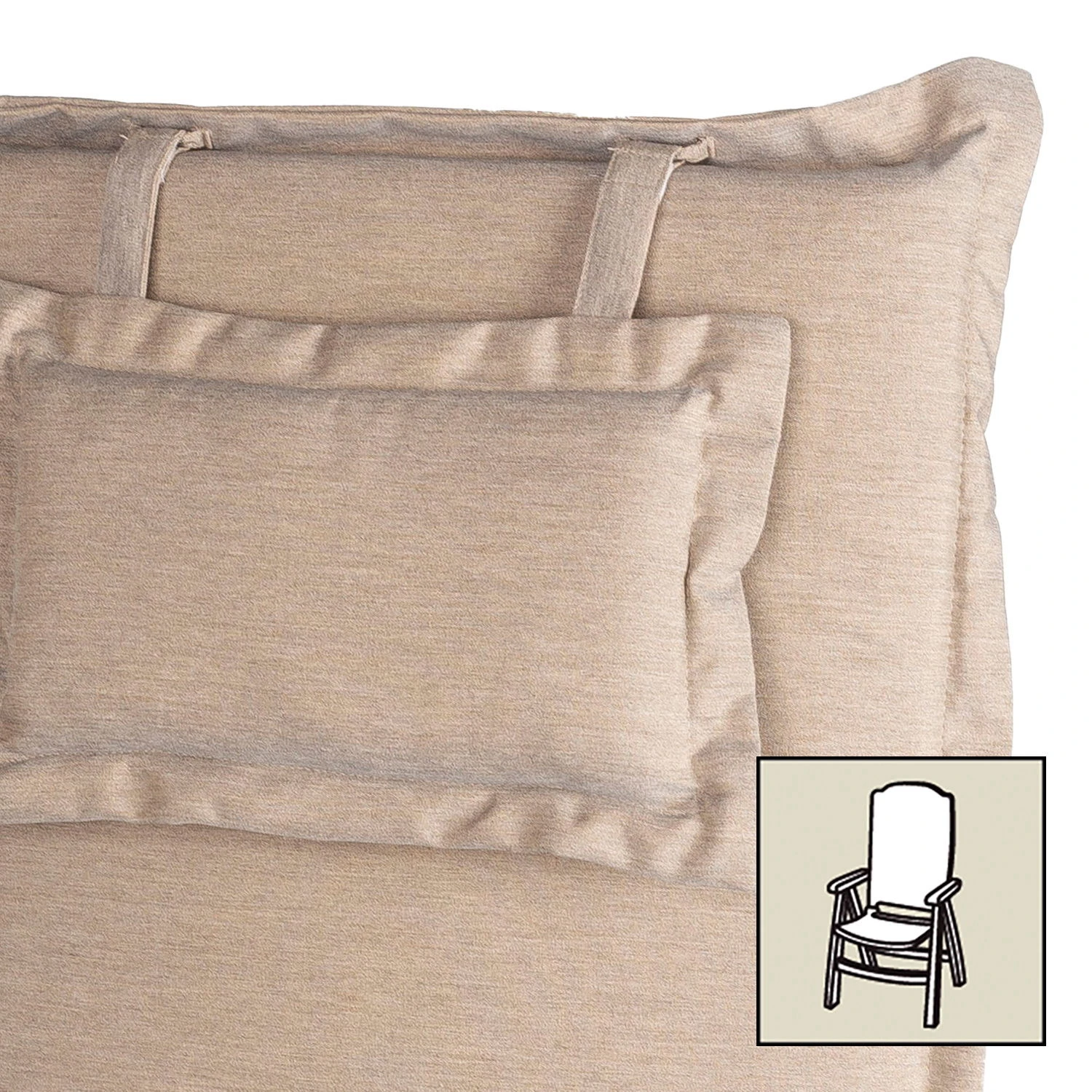 Hochlehnerauflage Vigore 60 Grau/braun Meliert, Ca. 129x54x8 Cm