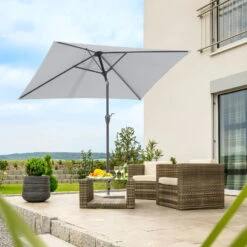 Mittelstockschirm 'Bilbao', Ca. 210 X 130 Cm