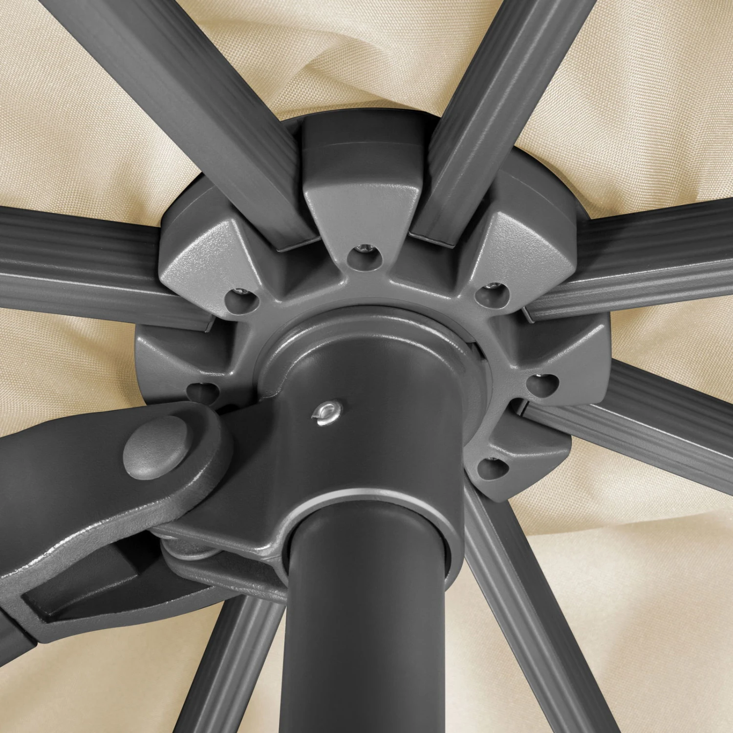 Sonnenschirm 'Rhodos Smart', Ca. 300 X 300 Cm, Natur – Bild 8