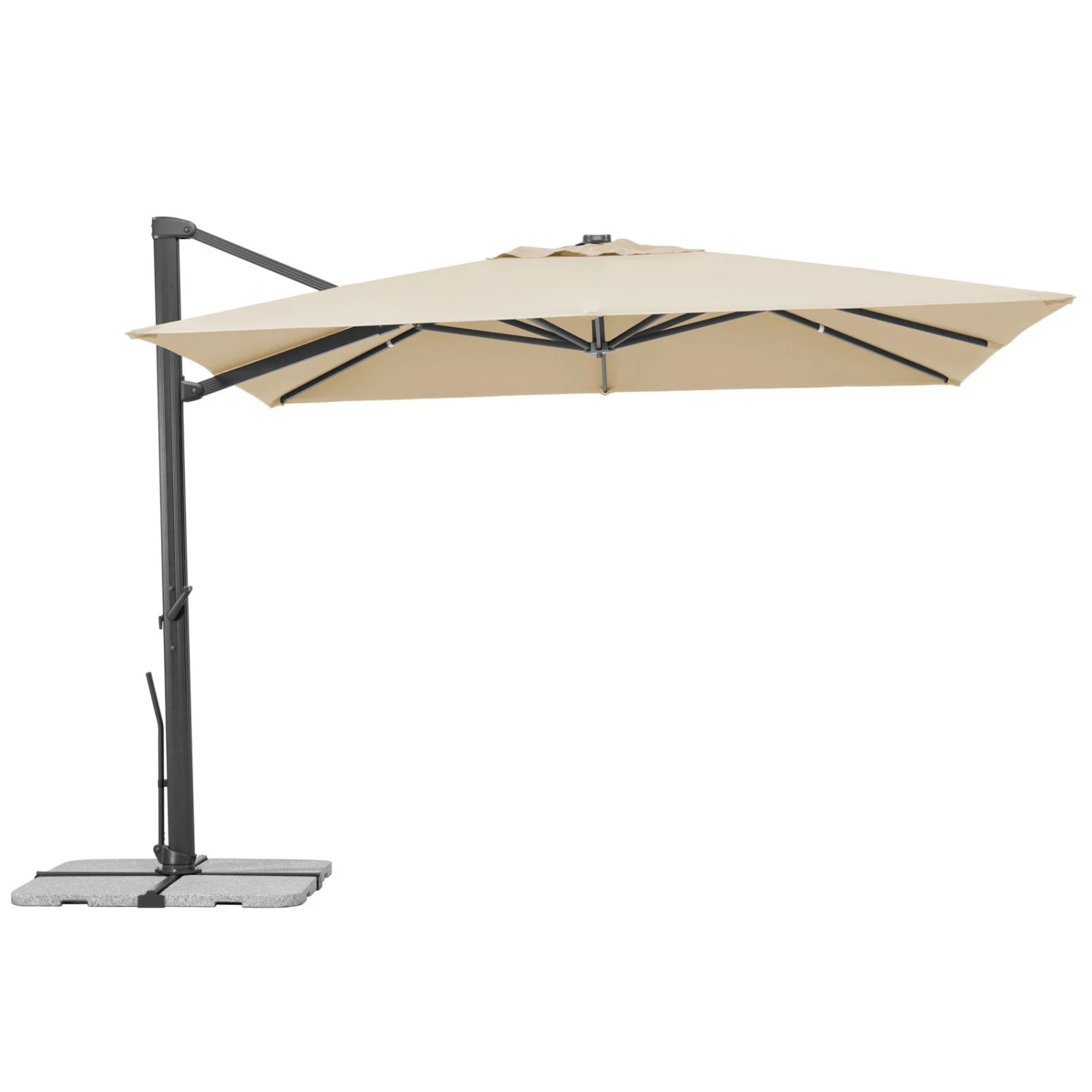 Sonnenschirm 'Rhodos Smart', Ca. 300 X 300 Cm, Natur – Bild 2