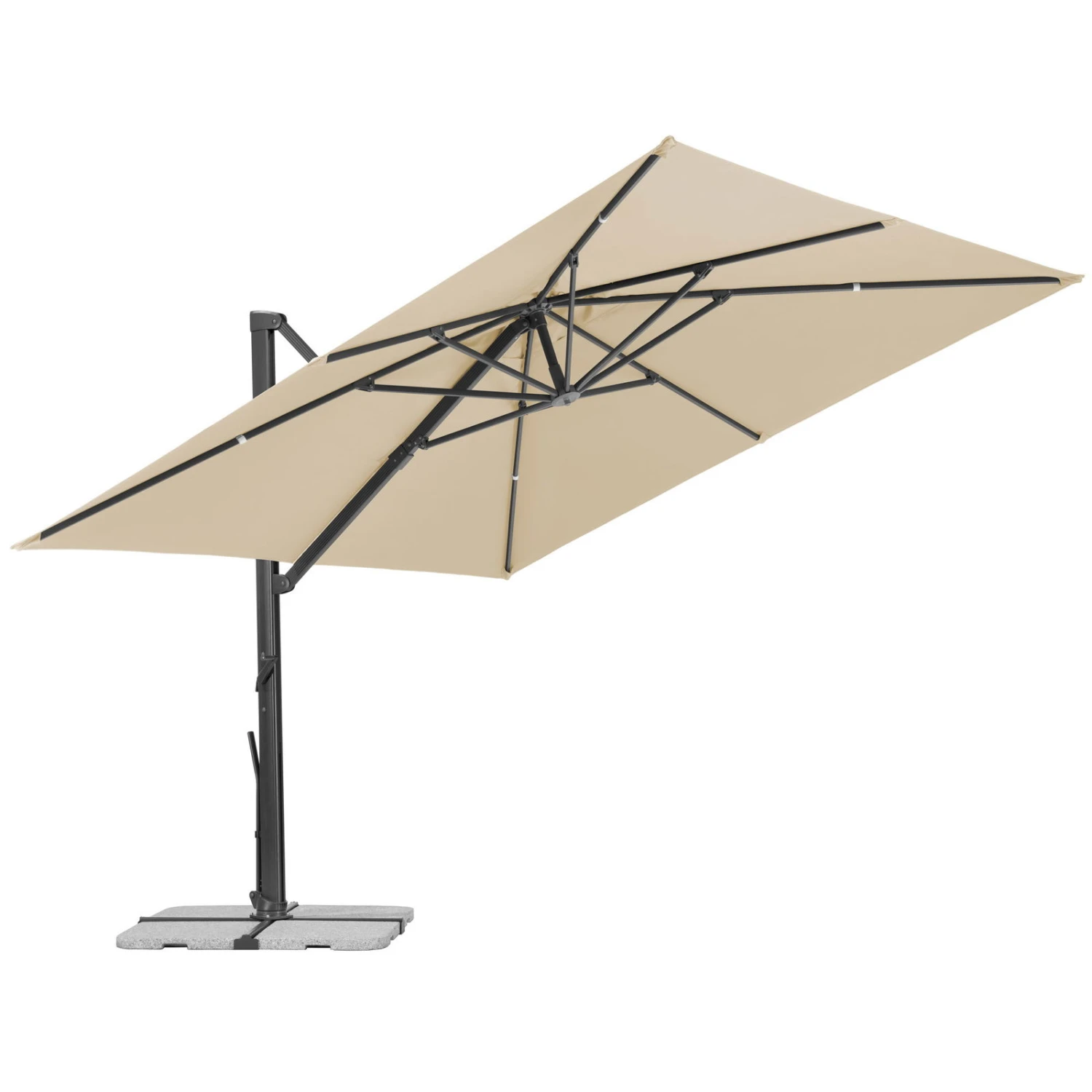 Sonnenschirm 'Rhodos Smart', Ca. 300 X 300 Cm, Natur – Bild 4