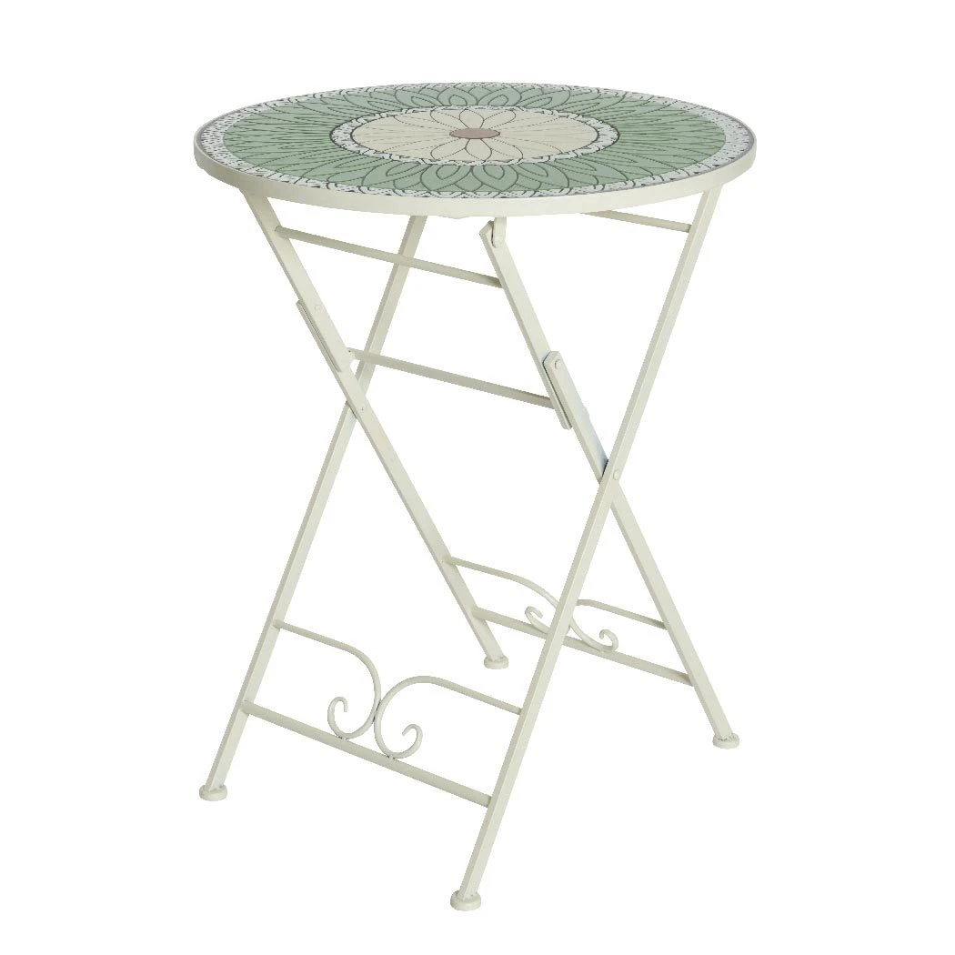 Bistro-Klapptisch 'Vigo', Grün Mit Blumenmosaik