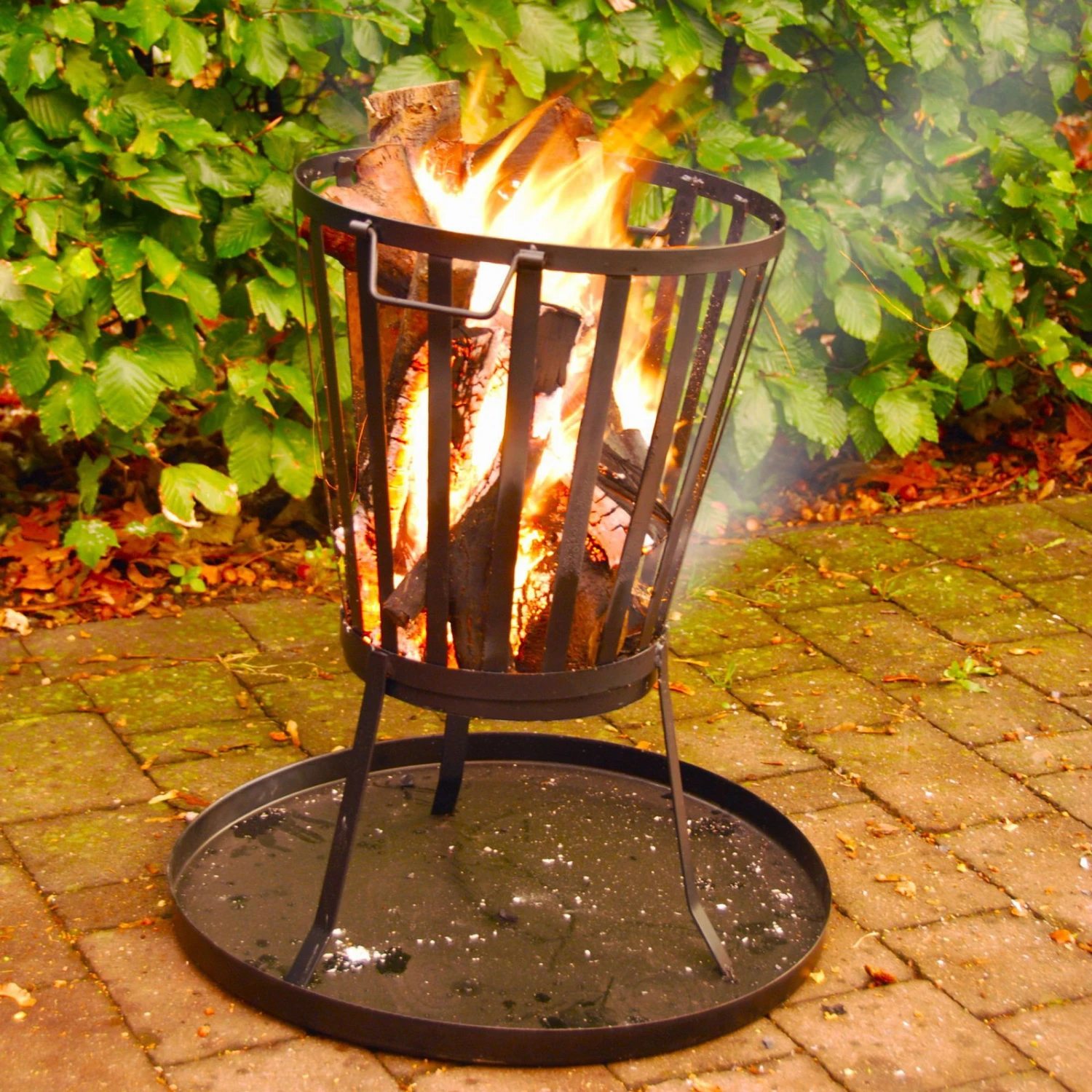 Bodenplatte Für Feuerkorb, Schwarz, Weichstahl, Ca. 50,3 X 50,3 X 3 Cm, 1,47 Kg – Bild 4