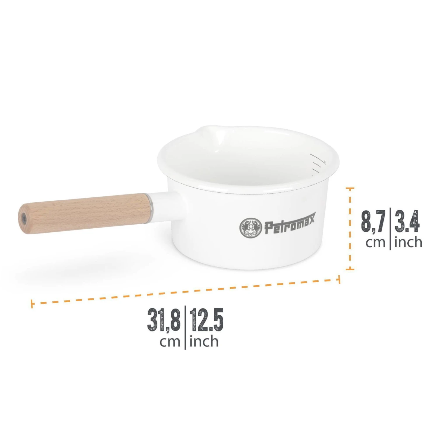 Petromax Stieltopf, Weiß, Edelstahl/Holz, Ca. 1 Liter – Bild 3