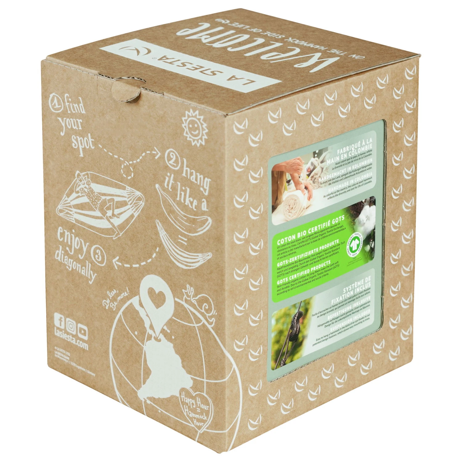 Single-Hängematte 'Paloma', La Siesta, Grau, Bio-Baumwolle, 26 X 21 X 19 Cm – Bild 4