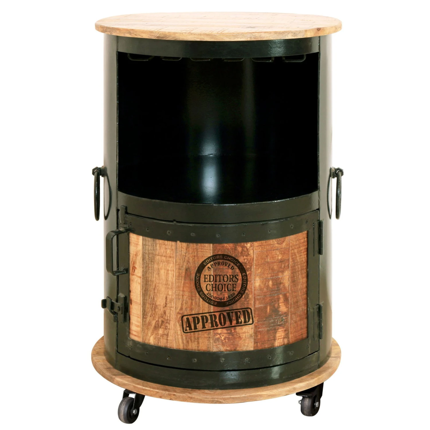 IRON Bar Auf Rollen, Mangoholz, Ca. 57 X 57 X H 85 Cm – Bild 3