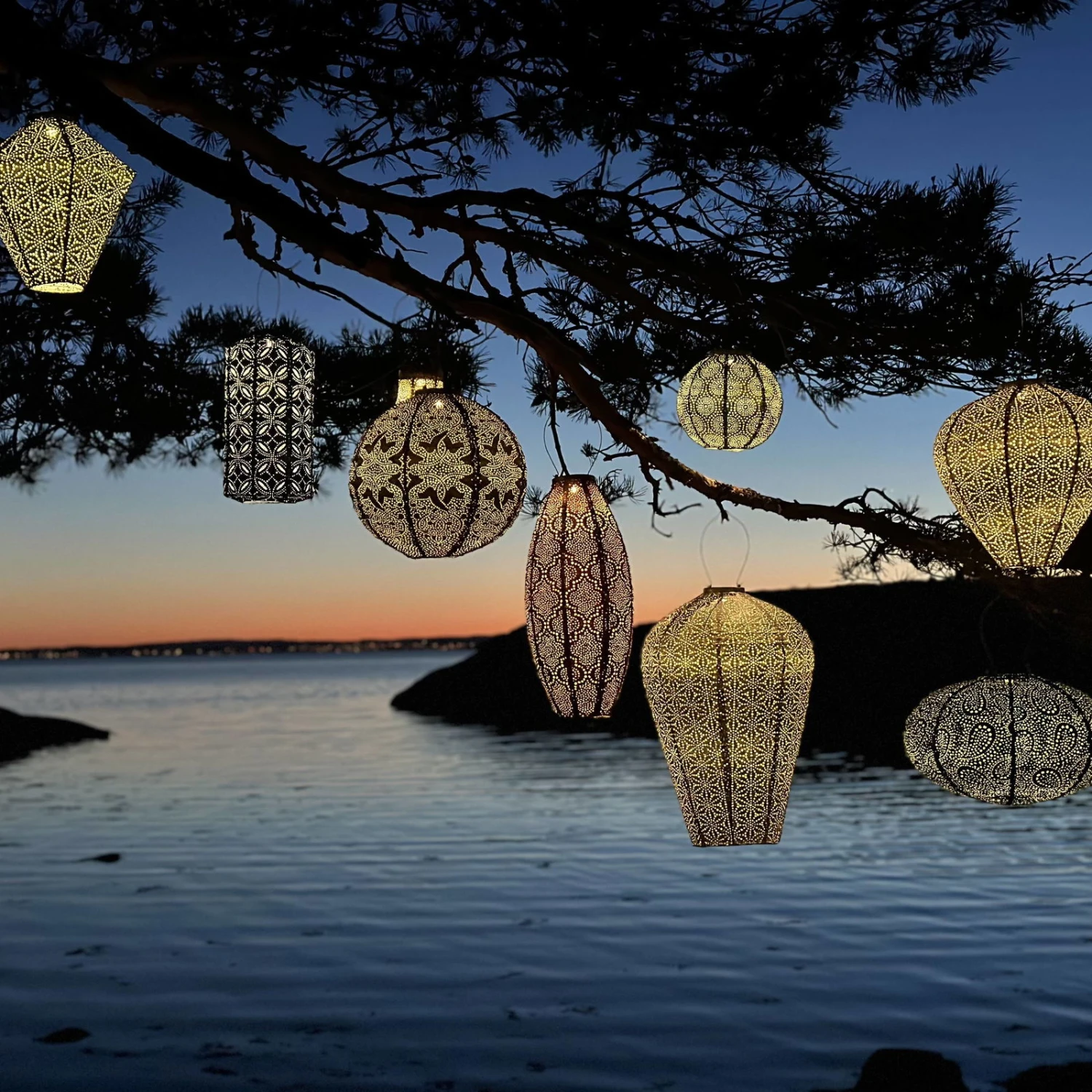 Solarlaterne 'Long Oval 20', Seablue, Ø 20 X 45 Cm – Bild 5