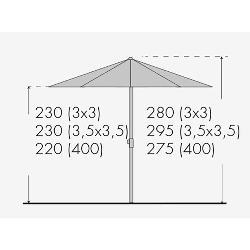 Doppler Sonnenschirm 'Alu-Expert Teleskop', 350 X 350 Cm, Natur – Bild 3